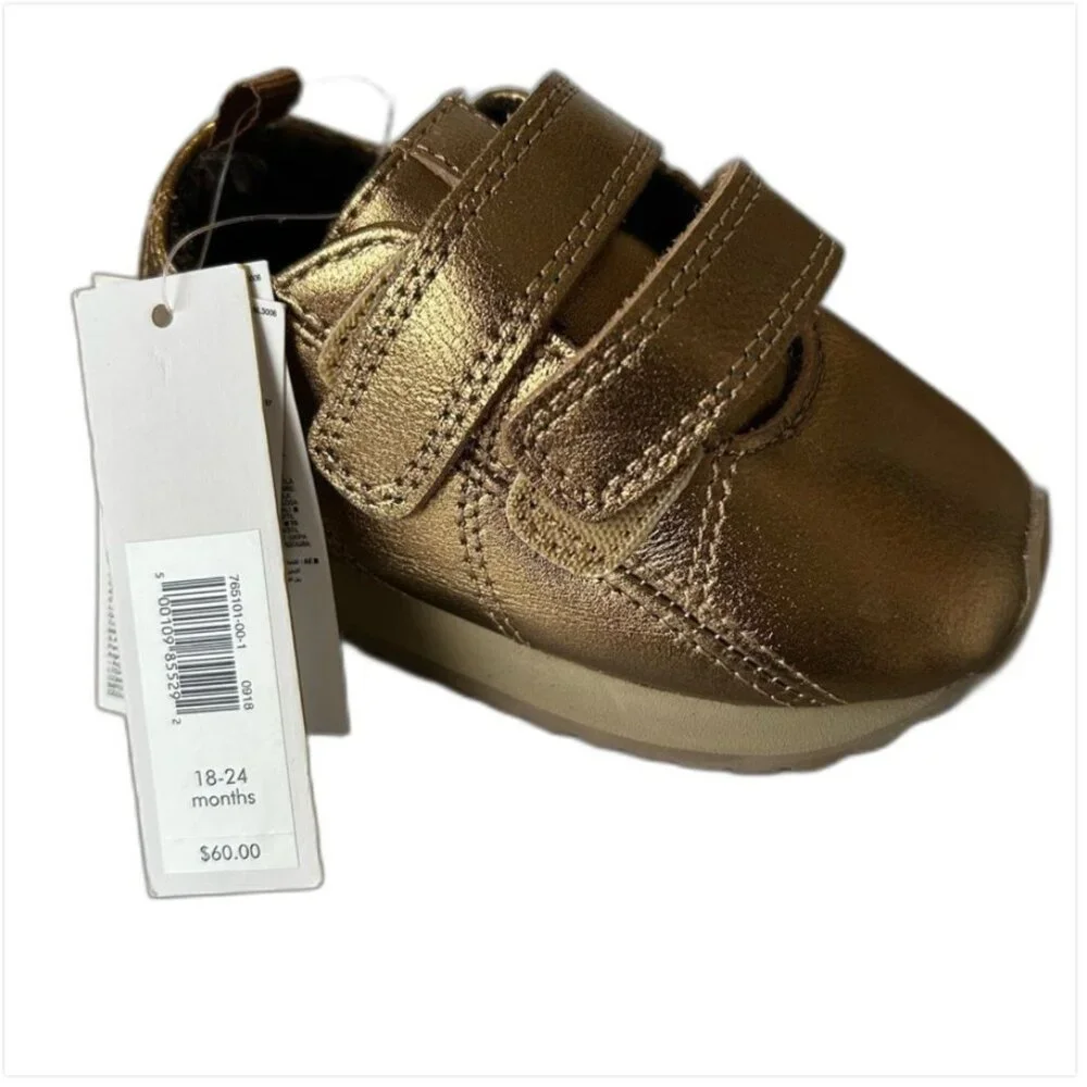 Banana Republic Metallic Bronze Gold Baby/Toddler Sneakers Shoes Size 18-24 M